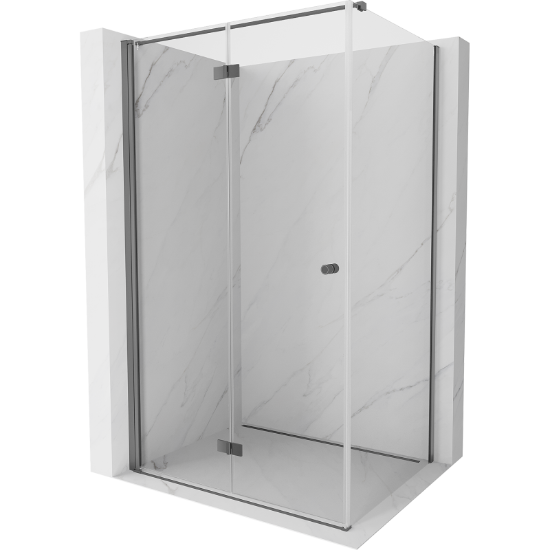 Mexen Mist-F cabina de duș pliabilă pe stânga 75 x 100 cm, transparent, gun metal - 8A6T-075-100-95-00-L