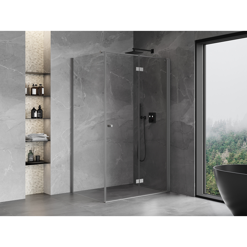 Mexen Mist-F cabina de duș pliabilă dreaptă 100 x 110 cm, transparent, metal cu aspect de pistol - 8A6T-100-110-95-00-P