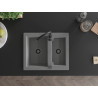 Mexen Carlos chiuvetă granit 1,5 compartiment cu baterie de bucătărie Telma, gri - 6518-71-670200-70-B