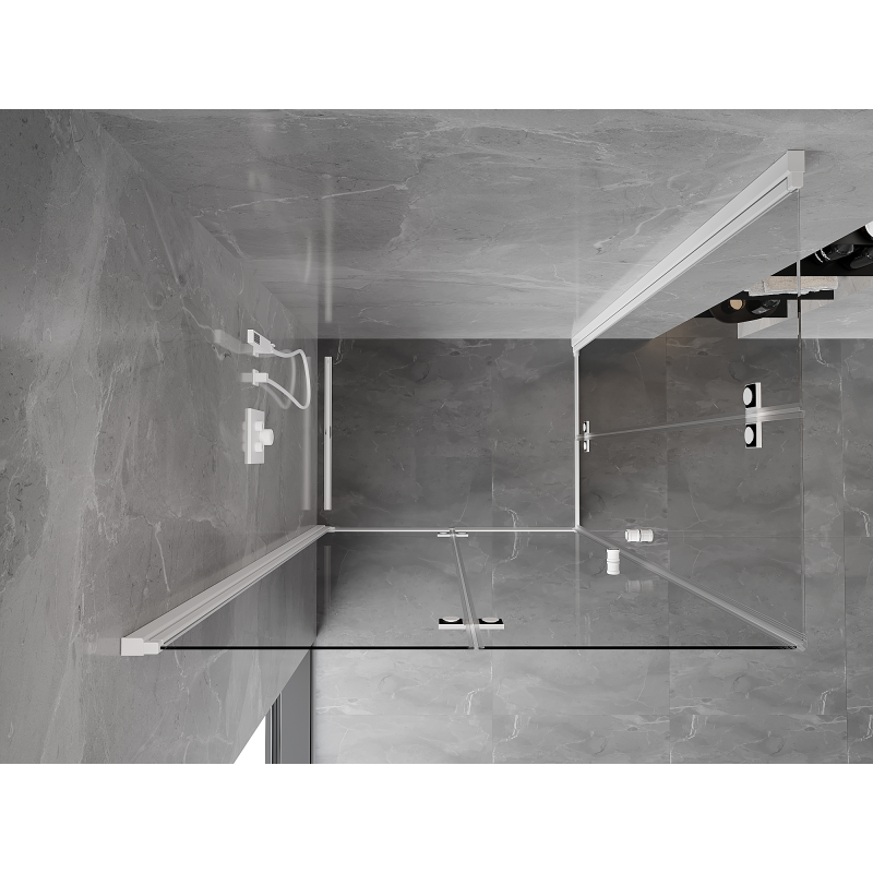 Mexen Mist-F Cabină de duș Duo pliabilă stânga 90 x 70 cm, transparent, albă - 8A6-090L-070P-20-00