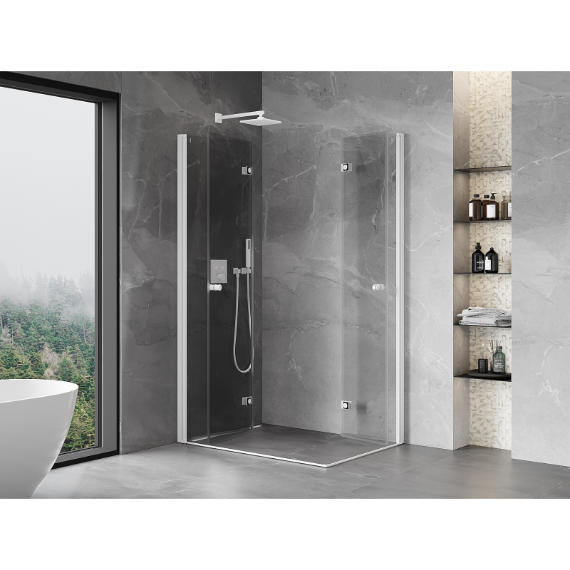 Mexen Mist-F Duo cabină de duș pliabilă stânga 110 x 80 cm, transparent, albă - 8A6-110L-080P-20-00