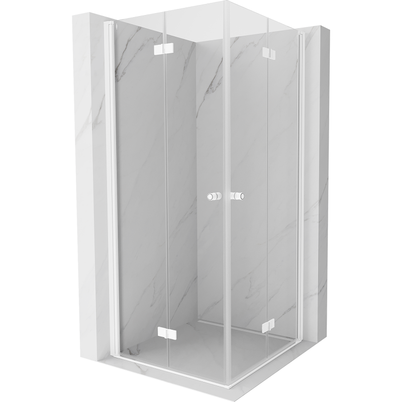 Mexen Mist-F Duo cabină de duș pliabilă 90 x 90 cm, transparentă, albă - 8A6-090L-090P-20-00
