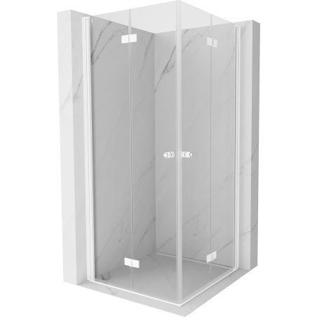 Mexen Mist-F Duo cabină de duș pliabilă 90 x 90 cm, transparentă, albă - 8A6-090L-090P-20-00