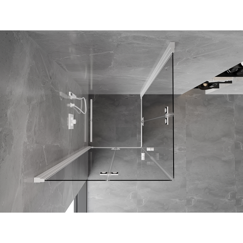Mexen Mist-F Cabină de duș pliabilă Duo 105 x 105 cm, transparentă, albă - 8A6-105L-105P-20-00