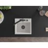 Mexen Milo chiuvetă de granit cu 1 compartiment cu baterie de bucătărie Duero, alb - 6505-20-671600-70