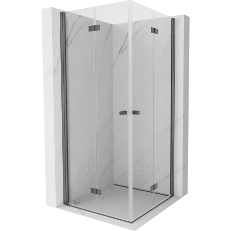 Mexen Mist-F Cabină de duș Duo pliabilă 85 x 85 cm, transparent, gri armă periat - 8A6-085L-085P-66-00