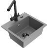 Mexen Milo chiuvetă de granit cu 1 compartiment, cu baterie de bucătărie Duero, gri - 6505-71-671600-70-B