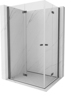 Mexen Mist-F Duo cabină de duș pliabilă stânga 115 x 100 cm, transparentă, gri armat periat - 8A6-115L-100P-66-00