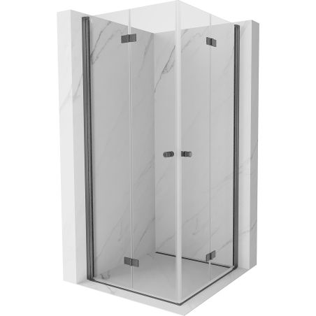 Mexen Mist-F Cabină de duș Duo pliante 105 x 105 cm, transparent, gri pistol periat - 8A6-105L-105P-66-00