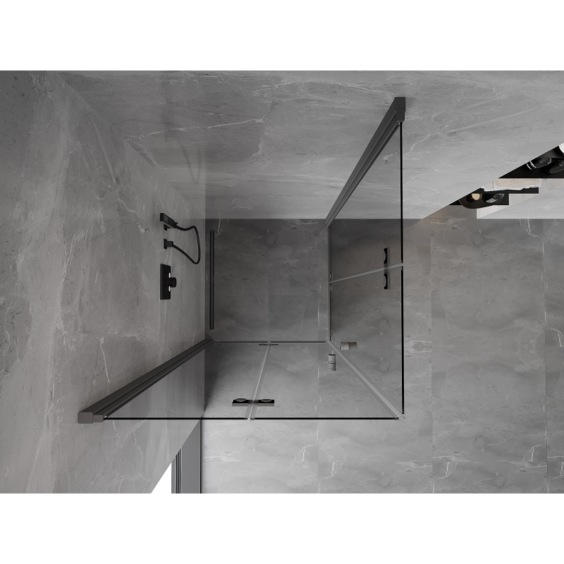Mexen Mist-F Duo cabină de duș pliabilă 80 x 80 cm, transparent, metal armat - 8A6-080L-080P-95-00