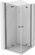 Mexen Mist-F Duo cabină de duș pliabilă 95 x 95 cm, transparentă, metal fumuriu - 8A6-095L-095P-95-00