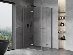Mexen Mist-F Duo összecsukható bal zuhanykabin 110 x 105 cm, átlátszó, gun metal - 8A6-110L-105P-95-00