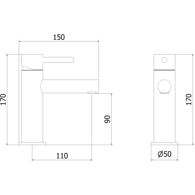 Mexen Elba baterie pentru chiuvetă, gri armă periat - 74100-66