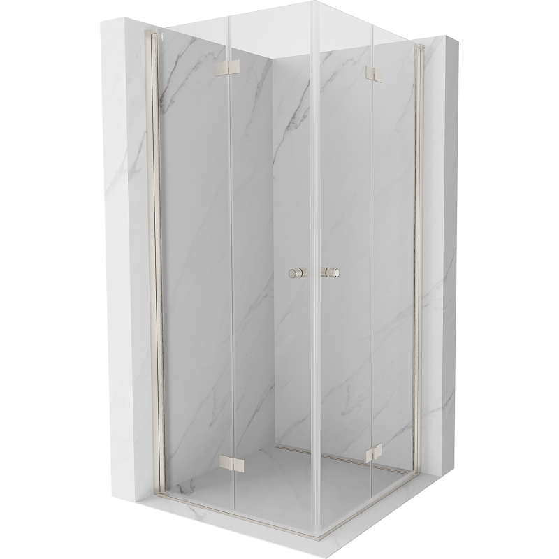 Mexen Mist-F Cabină de duș Duo pliabilă 105 x 105 cm, transparentă, nichel periat - 8A6-105L-105P-97-00
