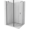 Mexen Mist cabina de duș pentagonală asimetrică pivotantă 100 x 80 cm transparent gri armat periat - 8A8-100-080-66-00