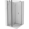 Mexen Mist cabina de duș pentagonală batantă 90 x 90 cm, transparent, gri pistol periat - 8A8-090-090-66-00