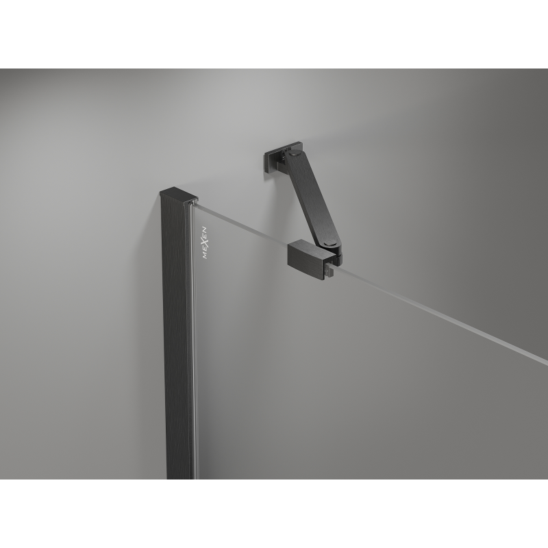 Mexen Mist cabina de duș pentagonală asimetrică cu balamale 90 x 100 cm transparent gri periat - 8A8-090-100-66-00
