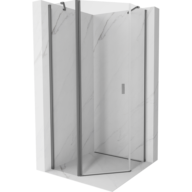 Mexen Mist cabina de duș pentagonală batantă 100 x 100 cm, transparentă, metal armat - 8A8-100-100-95-00