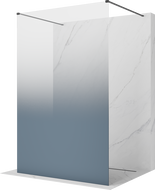 Mexen Kioto szabadon álló zuhanyfal 120 x 200 cm, kék ombre 8 mm, gun gray kefélt - 800-120-002-66-46