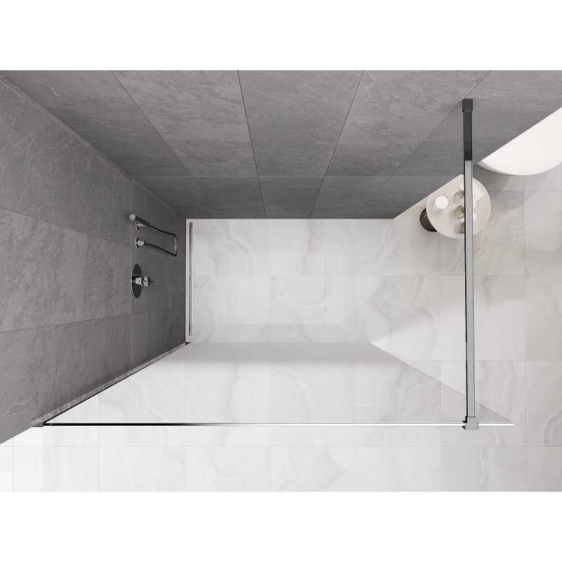 Mexen Kioto Perete de duș Walk-in 80 x 200 cm, ombre alb 8 mm, crom - 800-080-101-01-86