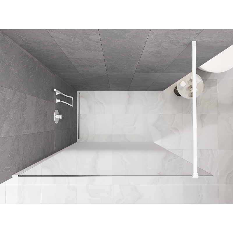 Mexen Kioto Walk-in Zuhanyfal 120 x 200 cm, fehér ombre 8 mm, fehér - 800-120-101-20-86