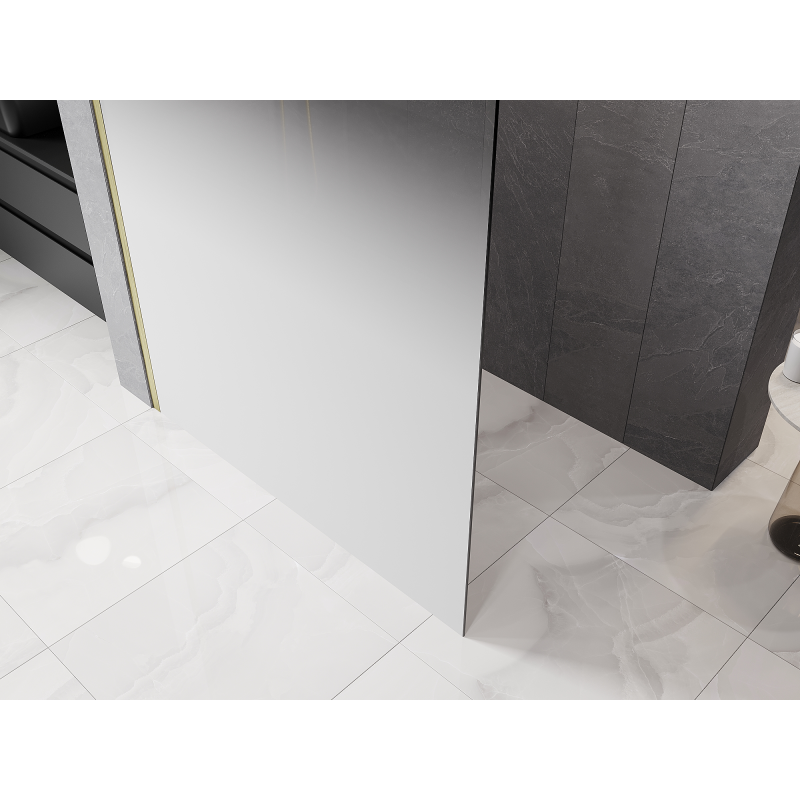 Mexen Kioto perete de duș Walk-in 90 x 200 cm, ombre alb 8 mm, auriu periat - 800-090-101-55-86