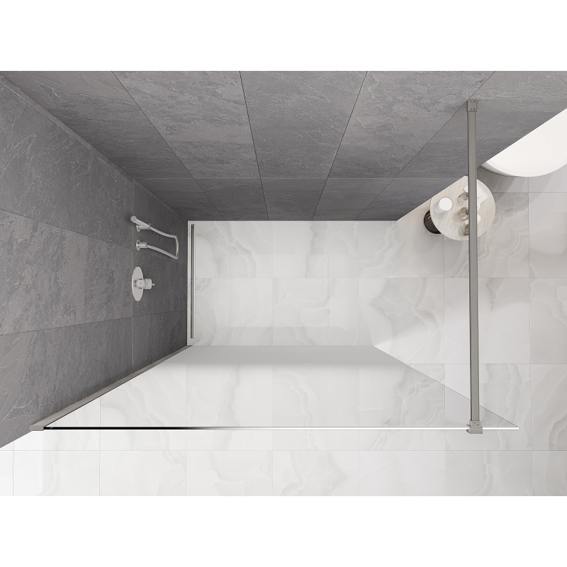 Mexen Kioto Walk-in zuhanyfal 90 x 200 cm, fehér ombre 8 mm, matt nikkel - 800-090-101-97-86