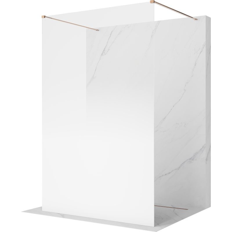 Mexen Kioto panou de duș independent 150 x 200 cm, ombre alb 8 mm, aur roz - 800-150-002-60-86