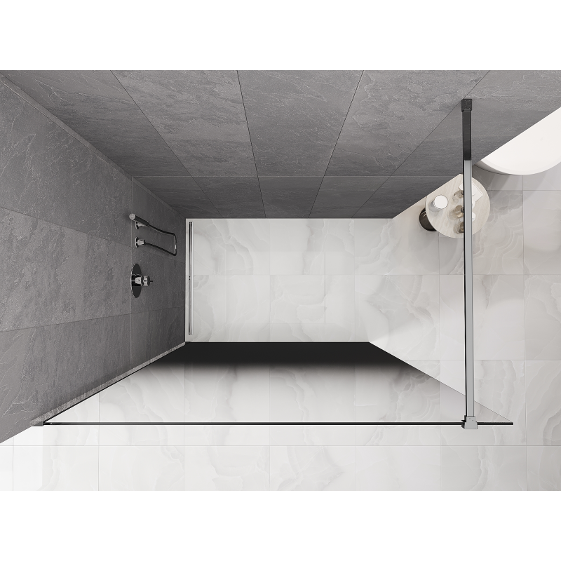 Mexen Kioto perete de duș Walk-in 110 x 200 cm, ombre negru 8 mm, crom - 800-110-101-01-76
