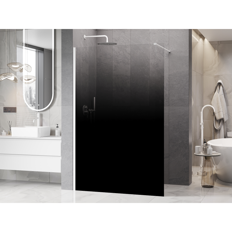 Mexen Kioto Mexen Kioto elegáns 120 x 200 cm-es Walk-in zuhanyfal, fekete ombre 8 mm, fehér - 800-120-101-20-76