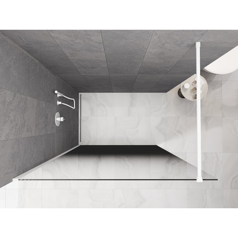 Mexen Kioto perete de duș Walk-in 120 x 200 cm, ombre negru 8 mm, alb - 800-120-101-20-76