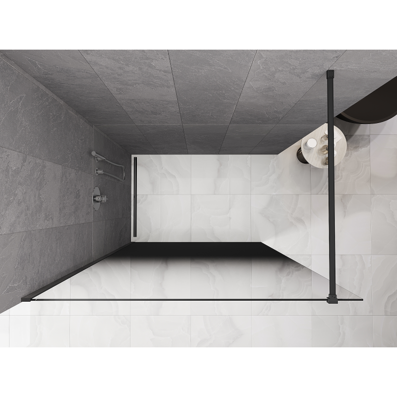 Mexen Kioto perete de duș Walk-in 120 x 200 cm, ombre negru 8 mm, gri pistol periat - 800-120-101-66-76
