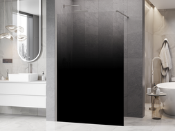 Mexen Kioto Walk-in zuhanyfal 120 x 200 cm, fekete ombre 8 mm, szálcsiszolt nikkel - 800-120-101-97-76