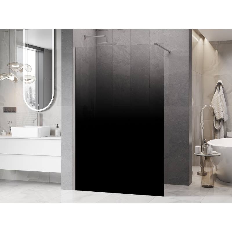 Mexen Kioto panou de duș Walk-in 150 x 200 cm, ombre negru 8 mm, nichel periat - 800-150-101-97-76