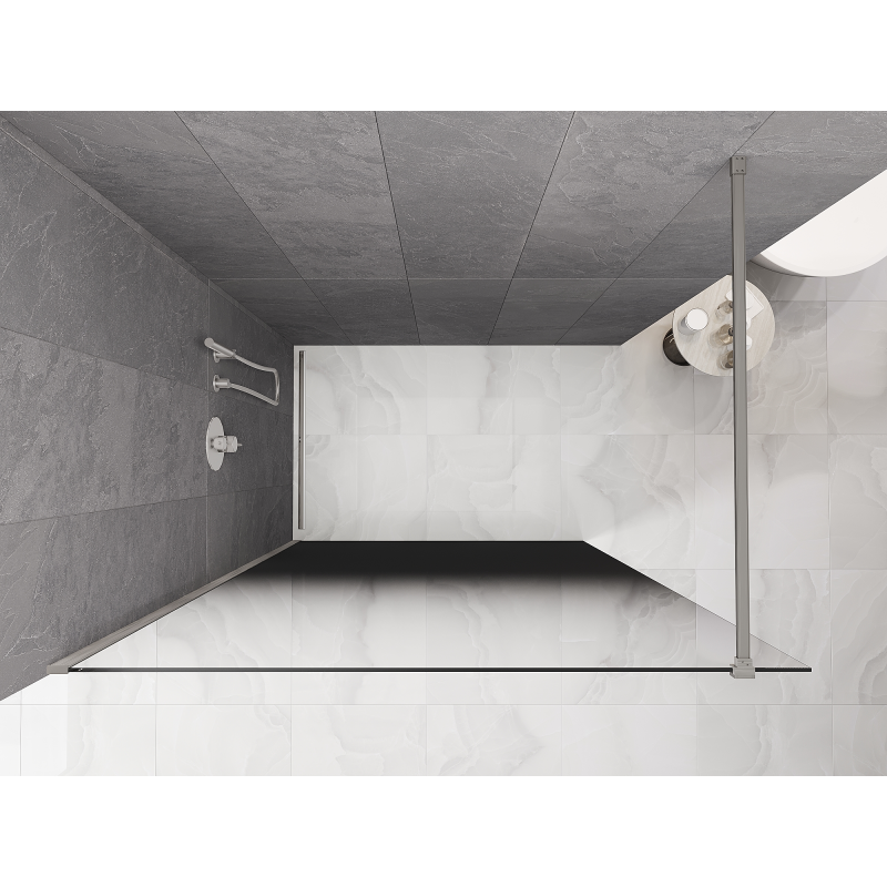Mexen Kioto panou de duș Walk-in 150 x 200 cm, ombre negru 8 mm, nichel periat - 800-150-101-97-76