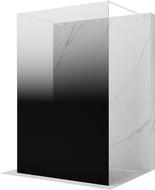 Mexen Kioto szabadon álló zuhanyfal 100 x 200 cm, ombre fekete 8 mm, fehér - 800-100-002-20-76