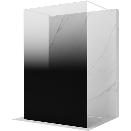 Mexen Kioto perete de duș independent 140 x 200 cm, ombre negru 8 mm, alb - 800-140-002-20-76