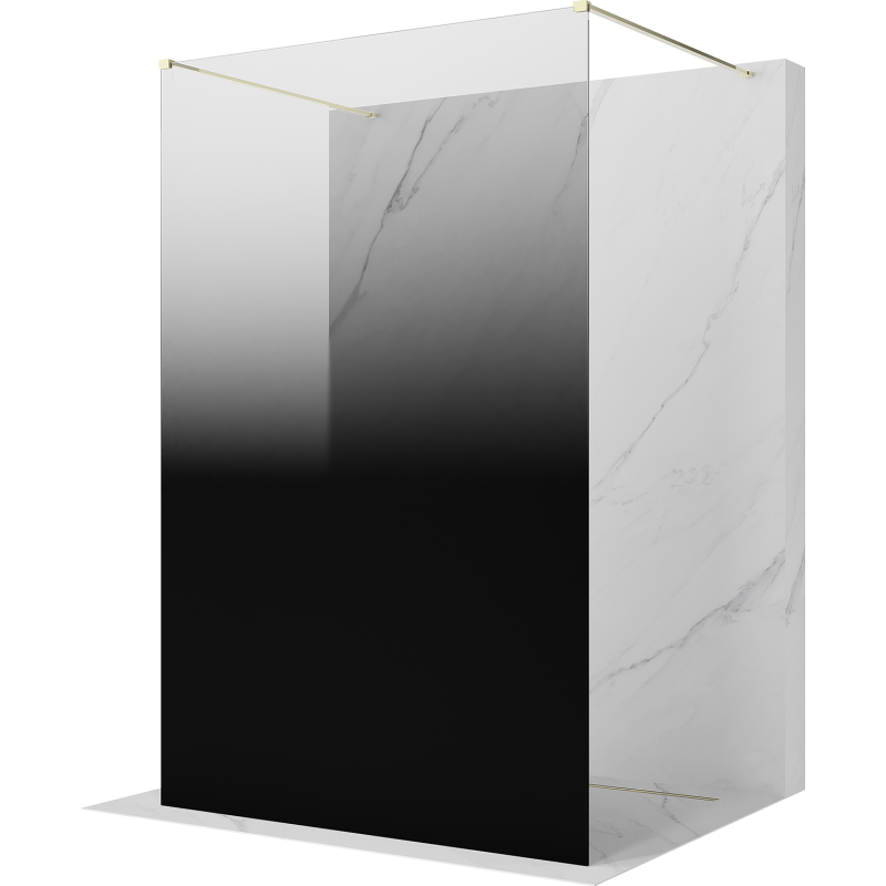 Mexen Kioto perete de duș independent 100 x 200 cm, ombre negru 8 mm, auriu - 800-100-002-50-76