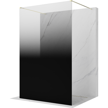 Mexen Kioto szabadon álló zuhanyfal 110 x 200 cm, fekete ombre 8 mm, arany - 800-110-002-50-76