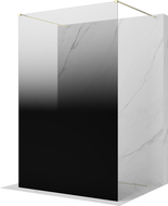 Mexen Kioto szabadon álló zuhanyfal 150 x 200 cm, ombre fekete 8 mm, arany - 800-150-002-50-76
