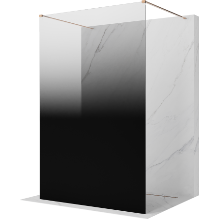 Mexen Kioto perete de duș de sine stătător 130 x 200 cm, ombre negru 8 mm, aur roz - 800-130-002-60-76