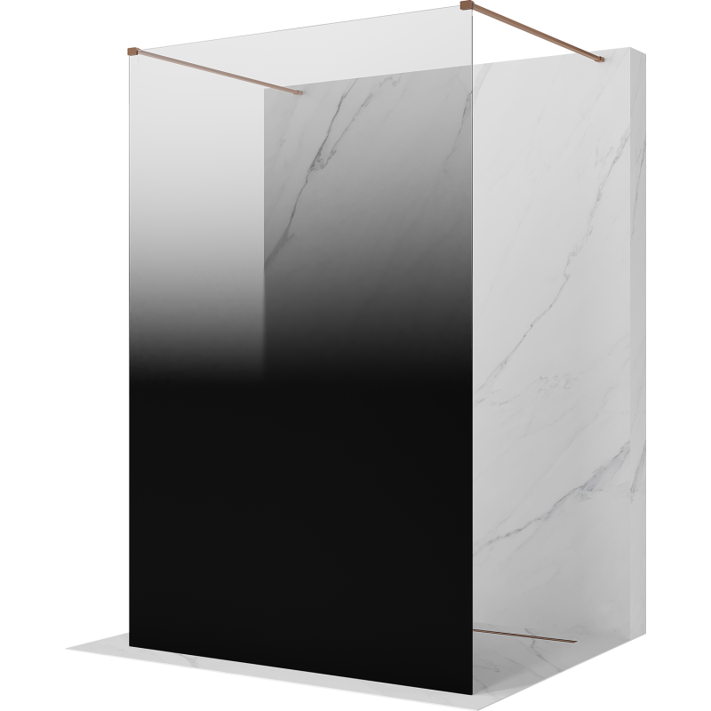 Mexen Kioto perete de duș independent 110 x 200 cm, ombre negru 8 mm, cupru periat - 800-110-002-65-76