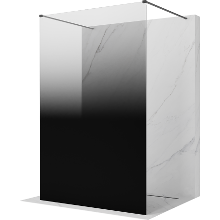 Mexen Kioto perete de duș freestanding 120 x 200 cm, negru ombre 8 mm, gri armat periat - 800-120-002-66-76