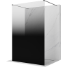 Mexen Kioto perete de duș independent 150 x 200 cm, ombre negru 8 mm, gri armat periat - 800-150-002-66-76