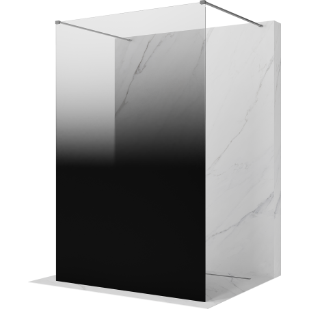 Mexen Kioto szabadon álló zuhanyfal 120 x 200 cm, fekete ombre 8 mm, gun metal - 800-120-002-95-76