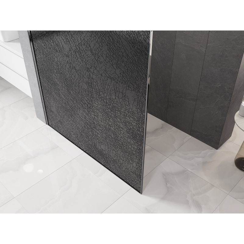 Mexen Kioto Walk-in zuhanyfal 130 x 200 cm, crackle grafit 12 mm, króm - 800-130-101-01-44-X