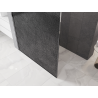 Mexen Kioto perete de duș Walk-in 150 x 200 cm, crackle grafit 12 mm, crom - 800-150-101-01-44-X