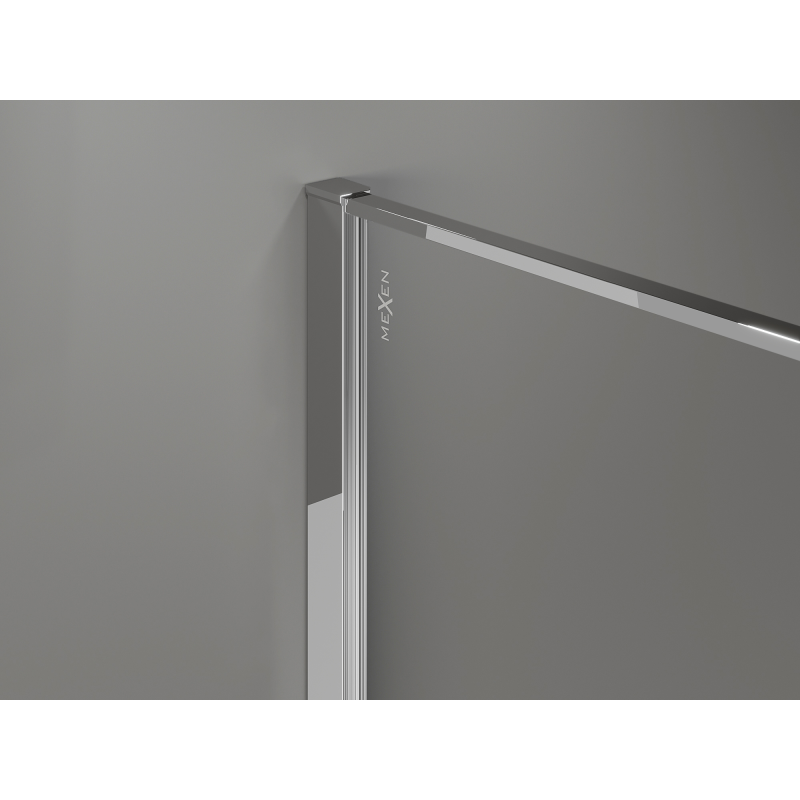 Mexen Kioto perete pentru duș Walk-in 130 x 200 cm, crackle grafit 12 mm, crom - 800-130-101-01-44-X