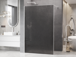 Mexen Kioto walk-in zuhanyfal 110 x 200 cm, crackle grafit 12 mm, fehér - 800-110-101-20-44-X
