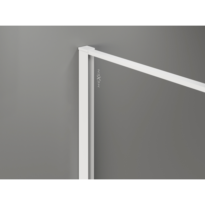 Mexen Kioto Walk-in zuhanyfal 150 x 200 cm, grafit crackle 12 mm, fehér - 800-150-101-20-44-X